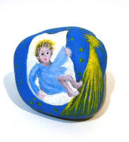 Petra Černocká - Ježíšek - ručně malovaný signovaný kámen